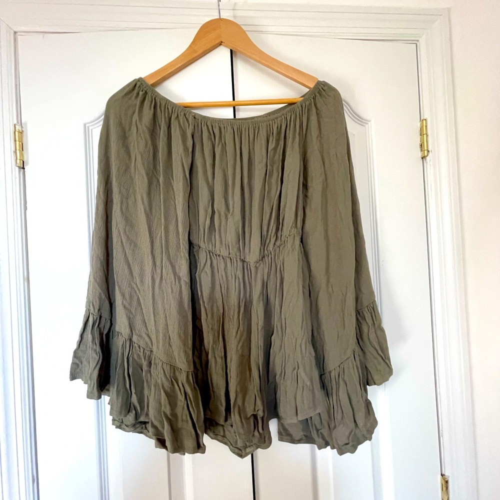 Olive Green Flowy Romper